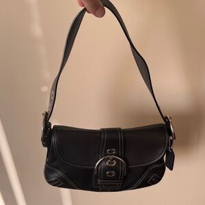 Coach Black Leather Shoulder Bag